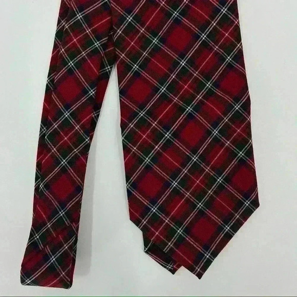 Pendleton Plaid Men’s Red 100% Wool Tie - Picture 2 of 15